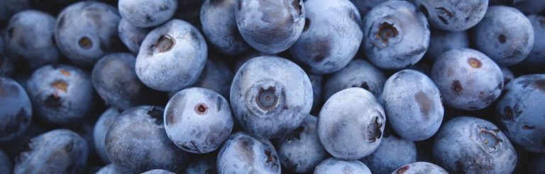 A pile of blueberries.