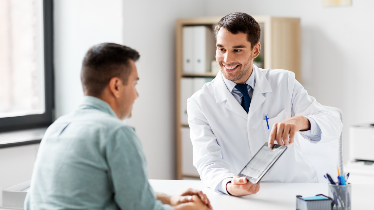 Doctor using tablet